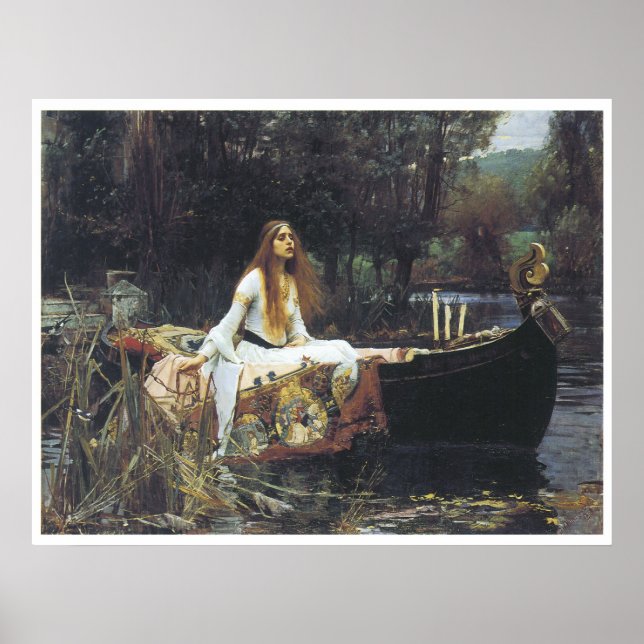 The Lady of Shallot, 1888 John William Waterhouse Poster (Front)