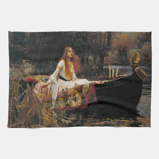 The Lady of Shalott 1888 John William Waterhouse Tea Towel (Horizontal)