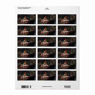 The Lady of Shalott by John William Waterhouse Label