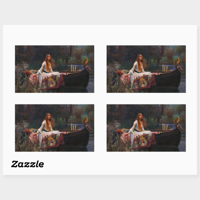 The Lady of Shalott by John William Waterhouse Rectangular Sticker (Sheet)