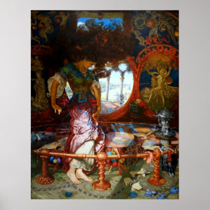 The Lady of Shalott by Pre-Raphaelite William Hunt Poster