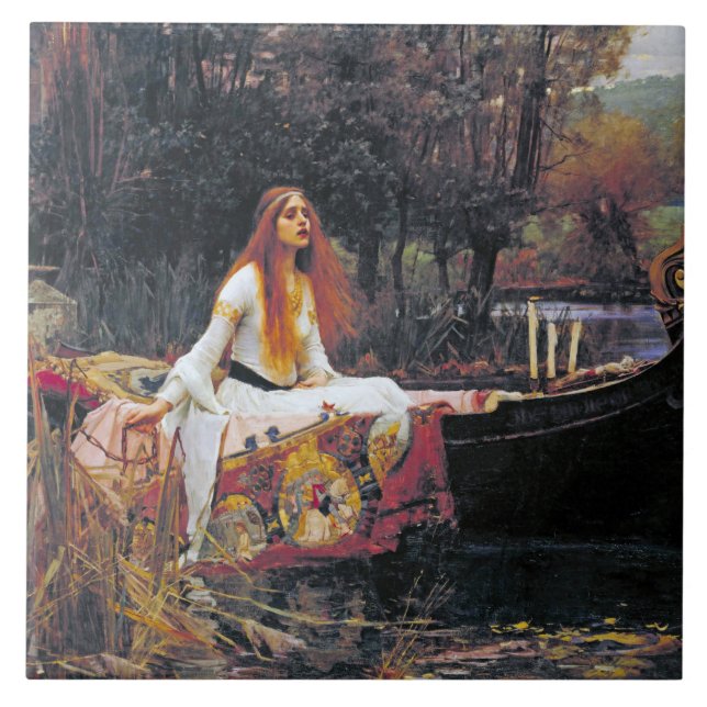 The Lady of Shalott, John William Waterhouse Ceramic Tile (Front)