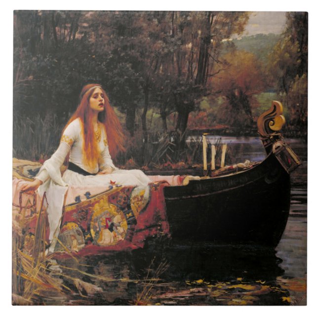 The Lady of Shalott (Mediaeval Beauty) Ceramic Tile (Front)