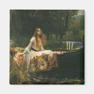 The Lady of Shalott On Boat by JW Waterhouse Magnet