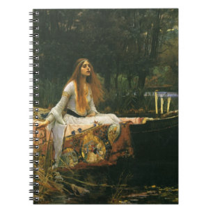 The Lady of Shalott On Boat by JW Waterhouse Notebook