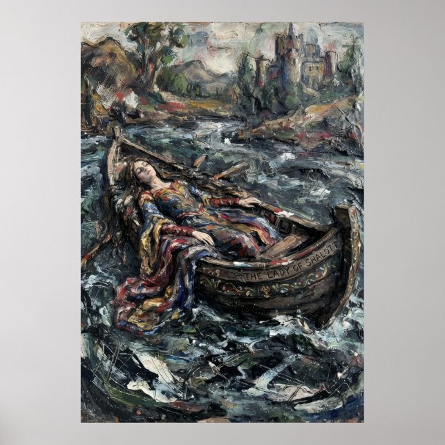 The Lady of Shalott Painterly Art Poster (Front)