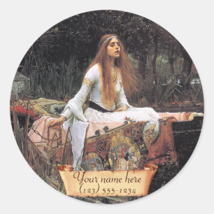"The Lady of Shalott" Pre-Raphaelite Bookplate Classic Round Sticker