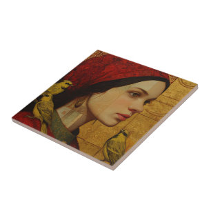 The Lady of Silent Wings Ceramic Tile