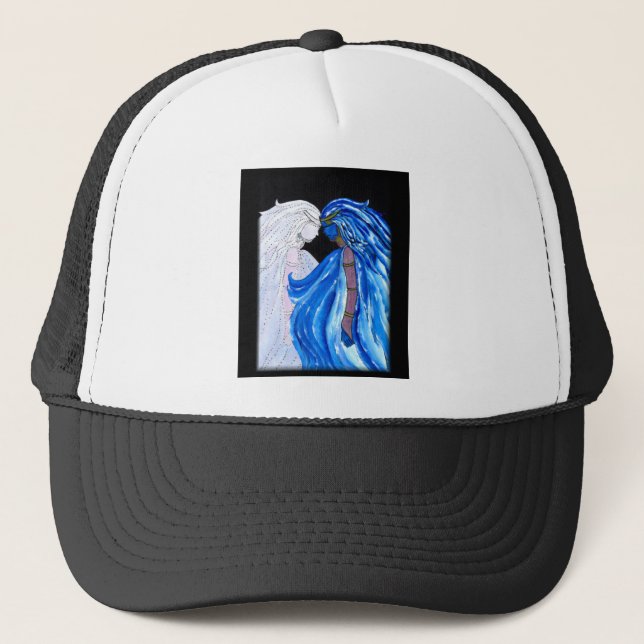 The Lady of the Blue Flame Trucker Hat (Front)