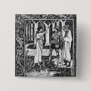 The Lady of the Lake telleth Arthur 15 Cm Square Badge