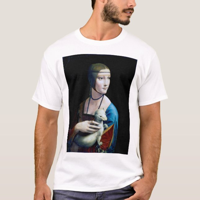 The Lady with an Ermine, Leonardo da Vinci T-Shirt (Front)
