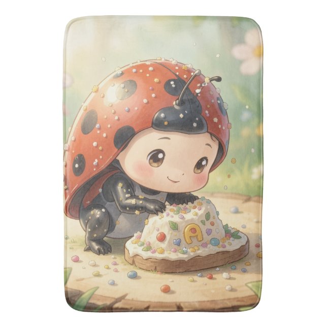 The Ladybug and the Hidden Nectar Kingdom Bath Mat (Front Vertical)