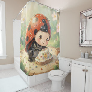 The Ladybug and the Hidden Nectar Kingdom Shower Curtain