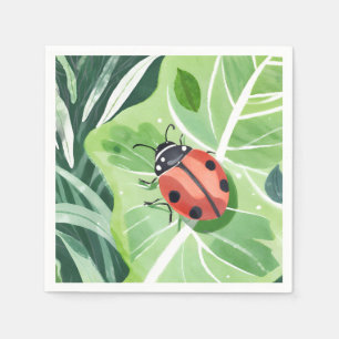 The Ladybug   Pretty Watercolor Painting Napkin