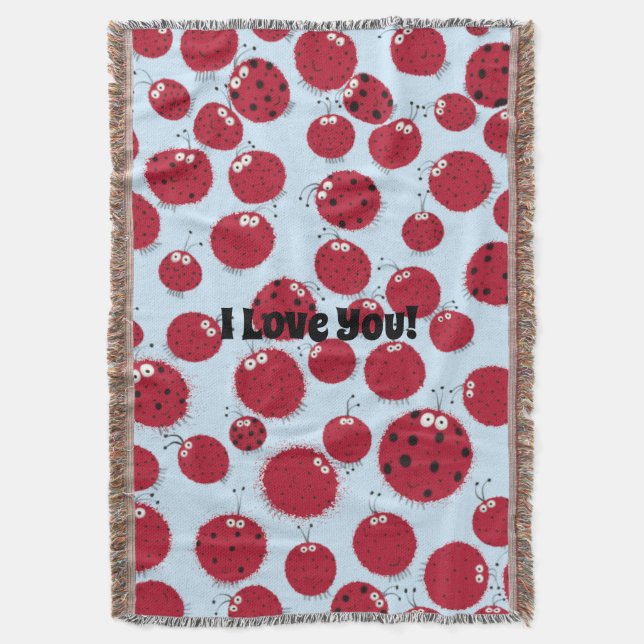 The Ladybug Shindig Throw Blanket (Front Vertical)