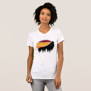 The Lair of the Wolf is his Refuge Retro Sunset T-Shirt