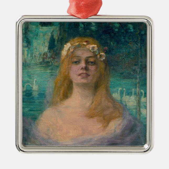 The Lake Fairy (by Kimon Loghi) Metal Ornament (Front)