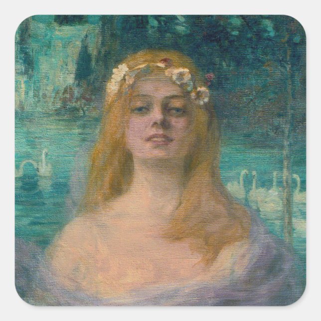 The Lake Fairy Princess (by Kimon Loghi) Square Sticker (Front)