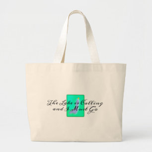 The Lake is Calling I Must Go Large Tote Bag