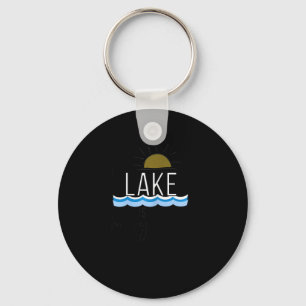 The Lake Is My Happy Place Boating Gift  Key Ring