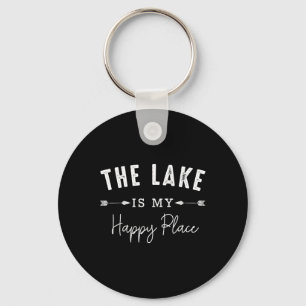 The Lake Is My Happy Place Camping Fishing Boating Key Ring