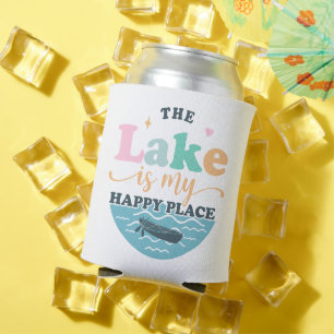 The Lake is my Happy Place Can Cooler