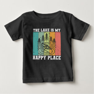 The lake is my Happy Place Distressed Vintage Lake Baby T-Shirt