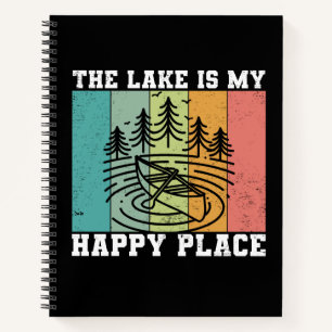The lake is my Happy Place Distressed Vintage Lake Notebook