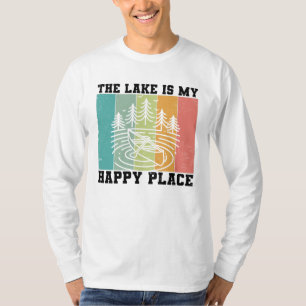 The lake is my Happy Place Distressed Vintage Lake T-Shirt