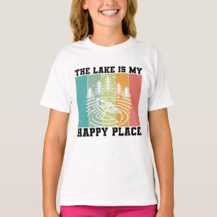 The lake is my Happy Place Distressed Vintage Lake T-Shirt