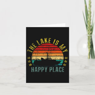 The Lake Is My Happy Place Funny Retro Card