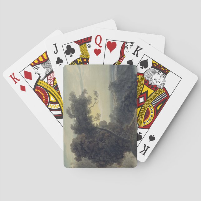 The Lake of Albano and Castle Gandolfo, c.1783-85 Playing Cards (Back)