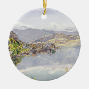 The Lake of Lucerne, Mount Pilatus in the Distance Ceramic Tree Decoration