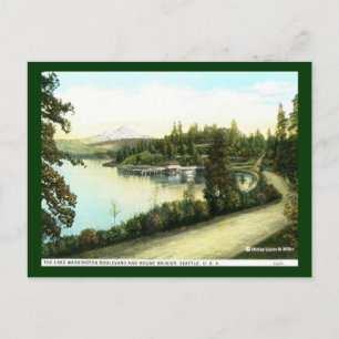 The Lake Washington Boulevard and Mount Rainier, S Postcard