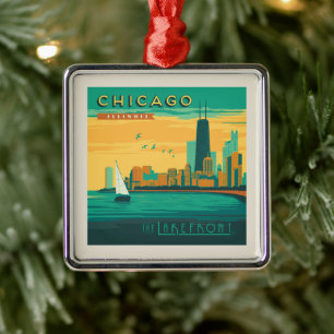 The Lakefront   Chicago, Illinois Metal Ornament