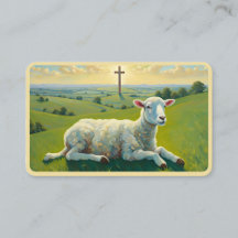 The Lamb and the Cross Holy Card