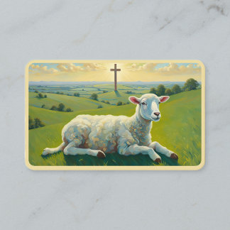 The Lamb and the Cross Holy Card
