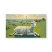 The Lamb and the Cross Magnetic Holy Card