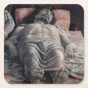 The Lamentation over the Dead Christ, Mantegna Square Paper Coaster