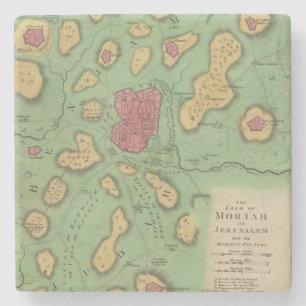 The Land Of Moriah Or Jerusalem Stone Coaster