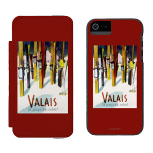The Land of Sunshine - Skis Standing in Snow Incipio Watson™ iPhone 5 Wallet Case