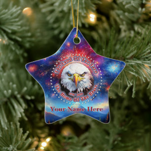 The Land Of The Free Home Brown Eagle Fireworks M Ceramic Ornament