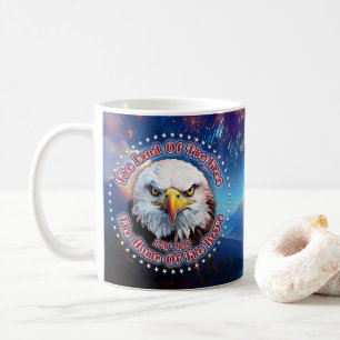 The Land Of The Free Home Brown Eagle Fireworks M Coffee Mug