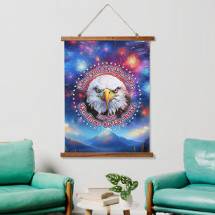 The Land Of The Free Home Brown Eagle Fireworks M Hanging Tapestry