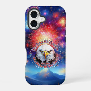 The Land Of The Free Home Brown Eagle Fireworks M iPhone 16 Case