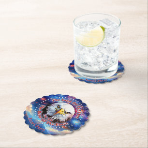The Land Of The Free Home Brown Eagle Fireworks M Paper Coaster