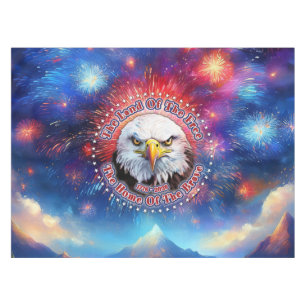The Land Of The Free Home Brown Eagle Fireworks M Tablecloth