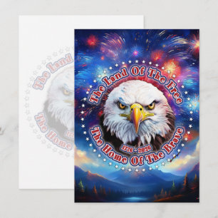 The Land Of The Free Home Brown Eagle Fireworks M Thank You Card