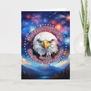 The Land Of The Free Home Brown Eagle Fireworks M Thank You Card