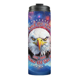 The Land Of The Free Home Brown Eagle Fireworks M Thermal Tumbler